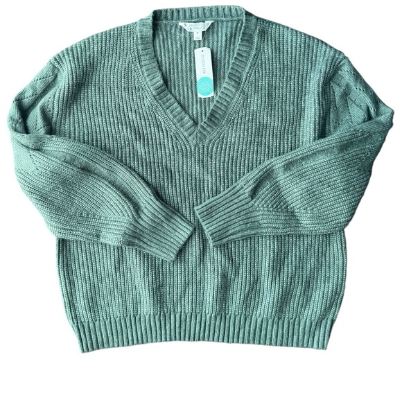 NWT Market & Spruce Sage V-Neck Sweater Size XXL - Picture 3 of 9